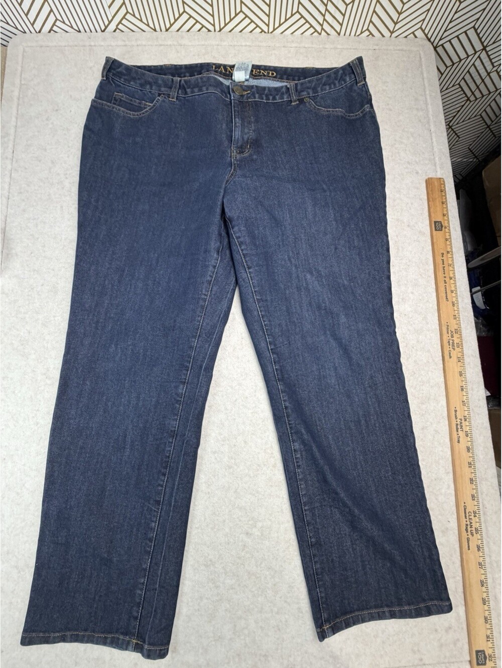 Lands' End Blue Jeans Women's Sz 20W Fit2 Mid Rise Straight Leg Fit
